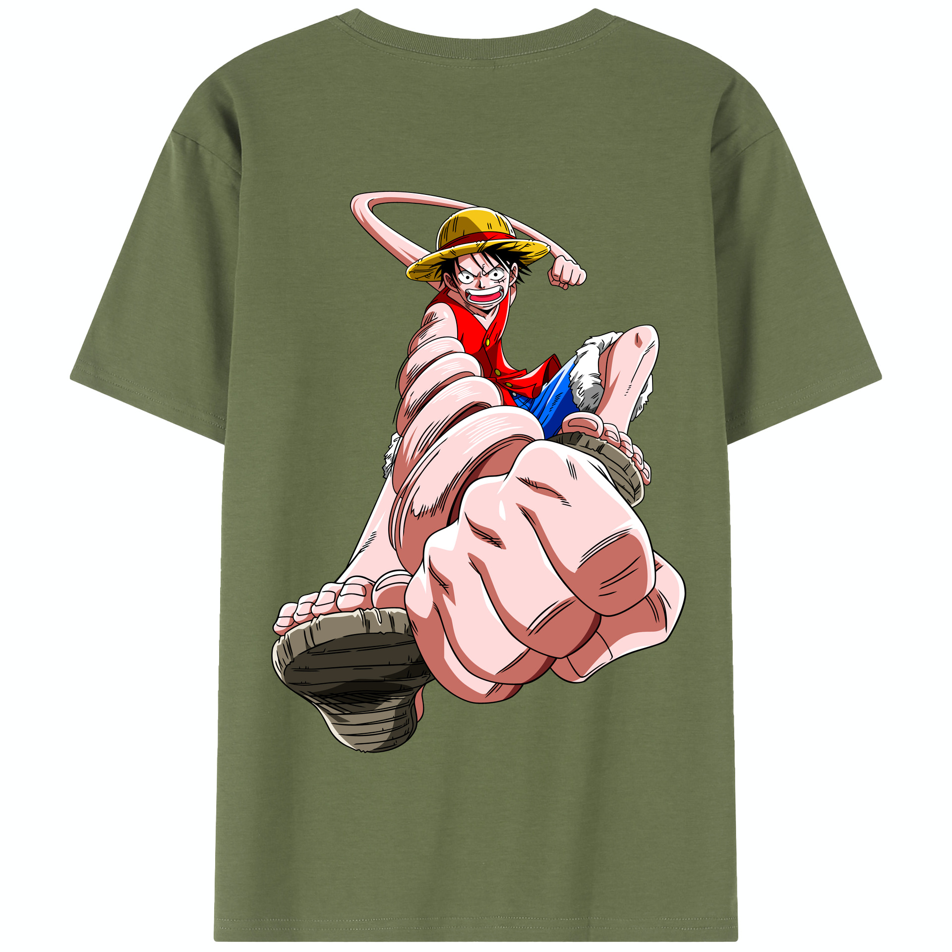 ワンピース モンキー・D・ルフィ ONE PIECE Monkey D. Luffy 綿100％半袖Tシャツ（背面プリント）